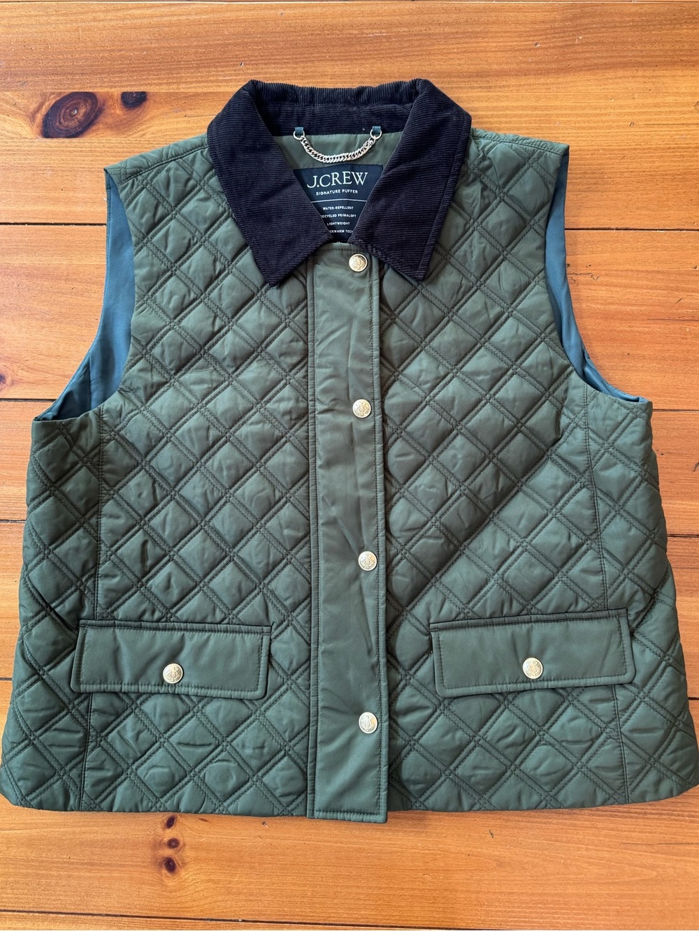 Like New Women’s J. Crew Iconic Barn Jacket™ Vest in Olive Green, Size M